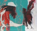 Frau mit Vogel - Acryl und Kreide auf Leinwand 99 x 117 - 2002