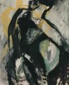 Frau mit Reifen - 1998 - Mischtechnik auf Leinwand 99 x 79