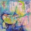 Der Frosch, Acryl auf Leinwand, 96 x 96 cm, 2021