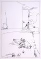 Bootsplatz (alter Hafen), Fineliner auf Papier, 42 x 29,5 cm, 2025