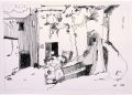 Hinterhof, Fineliner auf Papier, 29,5 x 42 cm, 2025