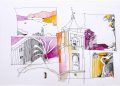 Impressionen Cannero, Fineliner, Buntstift und Aquarell auf Papier, 29,5 x 42 cm, 2025