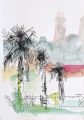 Park in Cannero, Aquarell und Fineliner auf Papier, 29,5 x 20 cm, 2025